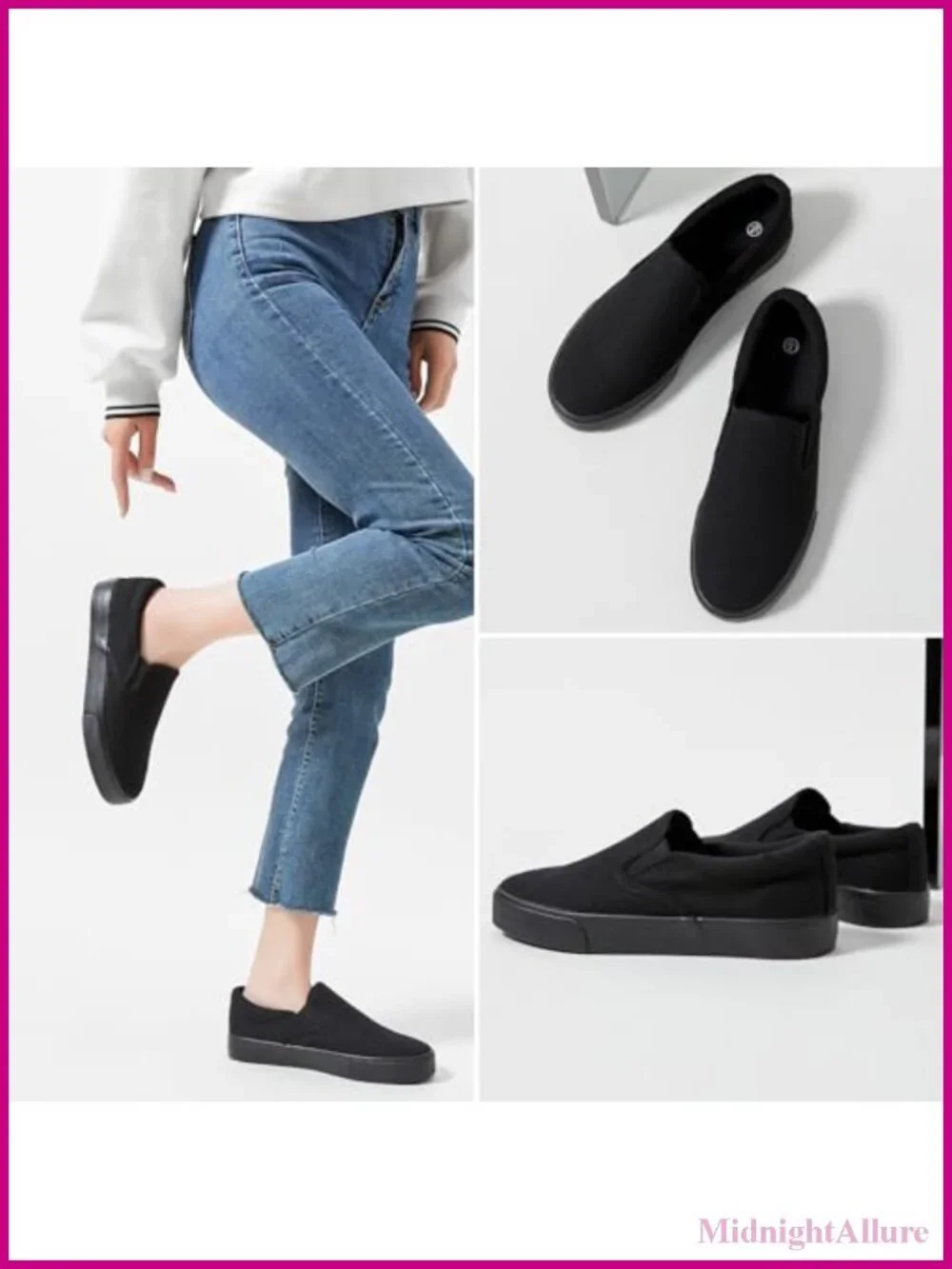 Women's Canvas Slip On Sneakers Non Slip Loafers